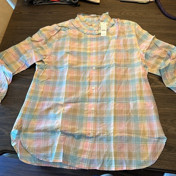 NWT Jcrew Pastel Plaid Button Down Shirt - Picture 2 of 7